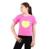 TOONTOY Kız Çocuk Kalp Baskılı Tişört 8-9 Yaş, 8-9 Yaş, 22524, Fuşya, Kız çocuk