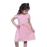 Toontoy Kız Çocuk Kalp Desenli Kolları Detaylı Elbise Yeşil 3 YAŞ