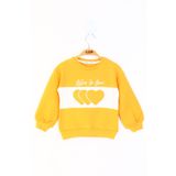 Toontoy Kız Çocuk Kalp Nakışlı Sweatshirt - 1 Yaş - Hardal