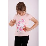 Toontoy Kız Çocuk Kalpli Tavşan Baskılı Tişört