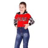 TOONTOY Kız Çocuk Kamuflaj Desenli Kapşonlu Sweatshirt, 16243-