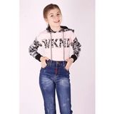 Toontoy Kız Çocuk Kamuflaj Desenli Kapşonlu Sweatshirt