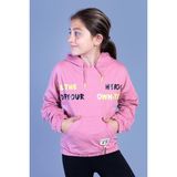 Toontoy Kız Çocuk Kanguru Cepli Baskılı Sweatshirt - 14 Yaş - Gül Kurusu