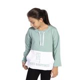 Toontoy Kız Çocuk Kanguru Cepli Baskılı Sweatshirt - 8 Yaş - Yeşil