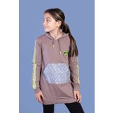 Toontoy Kız Çocuk Kanguru Cepli Reflektör Detaylı Sweatshirt Kahverengi 8 YAŞ