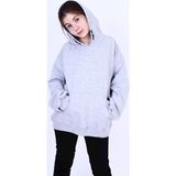 Toontoy Kız Çocuk Kanguru Cepli Sweatshirt - 8 Yaş - Gri Melanj