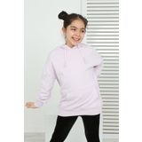 Toontoy Kız Çocuk Kanguru Cepli Sweatshirt Açık Lila 8 YAŞ