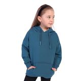 Toontoy Kız Çocuk Kanguru Cepli Sweatshirt Petrol Mavi 8 YAŞ
