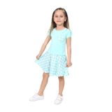 Toontoy Kız Çocuk Kapl Nakışlı Elbise Mint Yeşili 3 YAŞ