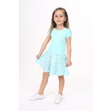 Toontoy Kız Çocuk Kapl Nakışlı Elbise Mint Yeşili 4 YAŞ