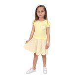 Toontoy Kız Çocuk Kapl Nakışlı Elbise Sarı 4 YAŞ