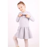 Toontoy Kız Çocuk Kapşonlu Taş İşlemeli Elbise Gri Melanj 8 YAŞ