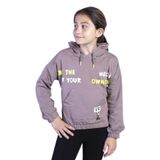 Toontoy Kız Çocuk Kapüşolu Kanguru Cepli Baskılı Sweatshirt Kahverengi 10 YAŞ