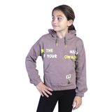 Toontoy Kız Çocuk Kapüşolu Kanguru Cepli Baskılı Sweatshirt Kahverengi 8 YAŞ