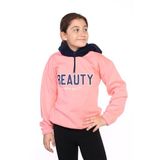 Toontoy Kız Çocuk Kapüşonlu Baskılı Sweatshirt Somon 3 YAŞ