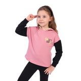 Toontoy Kız Çocuk Kapüşonlu Blok Renkli Sweatshirt Gül Kurusu 1 YAŞ