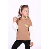 Toontoy Kız Çocuk Kapüşonlu Blok Renkli Sweatshirt