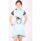 Toontoy Kız Çocuk Kapüşonlu Cepli Elbise - 6 Yaş - Yeşil