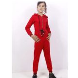 Toontoy Kız Çocuk Kapüşonlu Fermuarlı Cepli Örme Uzun Kol Uzun Tulum - Bağcık Detaylı & 2 İplik