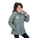 TOONTOY Kız Çocuk Kapüşonlu Fermuarlı Mont, 2 YAŞ, 22501, Yeşil, Kız Çocuklar