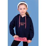 Toontoy Kız Çocuk Kapüşonlu Garni Detaylı Baskılı Sweatshirt 16616-