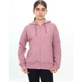 Toontoy Kız Çocuk Kapüşonlu Hırka - Gül Kurusu - 6 - 7 Yaş