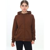 Toontoy Kız Çocuk Kapüşonlu Hırka Kahverengi 6-7 YAŞ