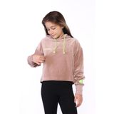 Toontoy Kız Çocuk Kapüşonlu Kadife Sweatshirt Kahverengi 10-11 YAŞ