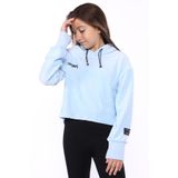 Toontoy Kız Çocuk Kapüşonlu Kadife Sweatshirt Mavi 12-13 YAŞ
