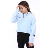 Toontoy Kız Çocuk Kapüşonlu Kadife Sweatshirt Mavi 8-9 YAŞ