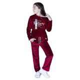 Toontoy Kız Çocuk Kapüşonlu Kadife Takım Kırmızı 12 YAŞ