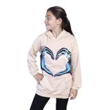Toontoy Kız Çocuk Kapüşonlu Kanguru Cepli Baskılı Sweatshirt Pudra 14 YAŞ
