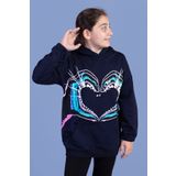 Toontoy Kız Çocuk Kapüşonlu Kanguru Cepli Baskılı Sweatshirt