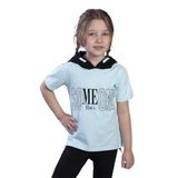 Toontoy Kız Çocuk KapüşonluTaş İşlemeli Baskılı Tişört Mint Yeşili 6 YAŞ