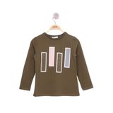 TOONTOY Kız Çocuk Kareli Baskılı T-Shirt Mint Yeşili, 12057-