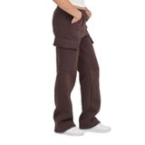 TOONTOY Kız Çocuk Kargo Cep Detaylı Eşofman Alt, Kahve, 6-7 Yaş