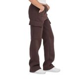 TOONTOY Kız Çocuk Kargo Cep Detaylı Eşofman Alt, Kahve, 8-9 Yaş