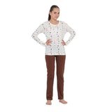 TOONTOY Kız Çocuk Karma Baskılı Pijama Takım, 13-14 Yaş, 24896, Kahve, kız-çocuk