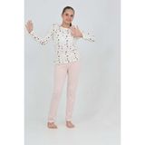 Toontoy Kız Çocuk Karma Baskılı Pijama Takım - Pudra - 10 - 11 Yaş