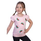 TOONTOY Kız Çocuk Karpuz Nakışlı Tişört Pembe Melanj, 2 YAŞ, 10907-, Pembe Melanj, Kız Çocuklar