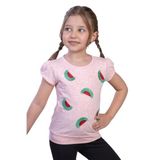 TOONTOY Kız Çocuk Karpuz Nakışlı Tişört Pembe Melanj 3 Yaş, 3 Yaş, 10907-, Pembe Melanj, Kız Çocuklar