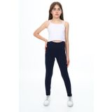 Toontoy Kız Çocuk Karyoka Dikişli Tayt Lacivert 13-14 YAŞ