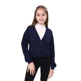 Toontoy Kız Çocuk Kaşkorse Detaylı Düğmeli Okul Hırka Lacivert 10-11 YAŞ