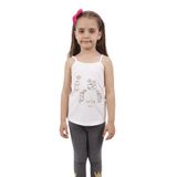Toontoy Kız Çocuk Kedi Baskılı Atlet Ekru