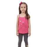 Toontoy Kız Çocuk Kedi Baskılı Atlet Fuşya