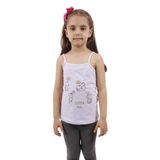 Toontoy Kız Çocuk Kedi Baskılı Atlet Gri Melanj