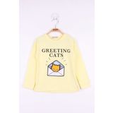 Toontoy Kız Çocuk Kedi Baskılı T-shirt