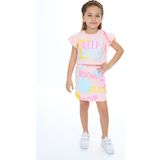 Toontoy Kız Çocuk Keep Smıle Baskılı Etekli Takım