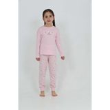 Toontoy Kız Çocuk Kelebek Baskılı Pijama Takım - Açık Pembe - 2 Yaş