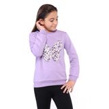 Toontoy Kız Çocuk Kelebek İşlemeli Sweatshirt Lila 4-5 YAŞ